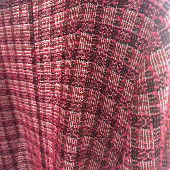 MELLODAY Pink Plaid Open-Front Knit Cardigan - Picture 3 of 4